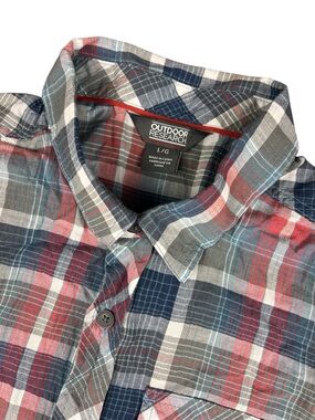 Outdoor Research Jinx Shirt Mens Large Plaid Short Sleeve Button Up Lightweight
